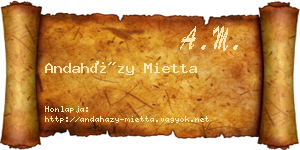 Andaházy Mietta névjegykártya